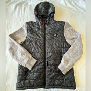 Reebok Men’s Gray and Black Hooded Zip Jacket